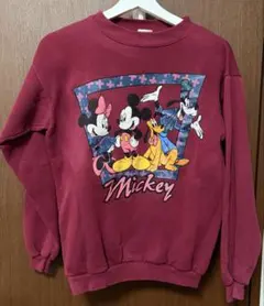Disney ディズニー ミッキー スウェット トレーナートップス S 古着