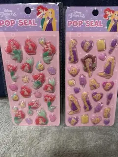 ディズニー　アリエル　ラプンツェル　ポップ　ぷくぷくシール