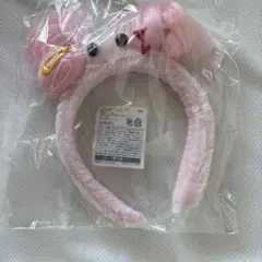 ピンクの耳付きカチューシャ