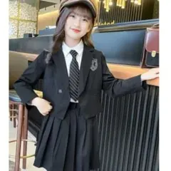 △160 キッズフォーマルスーツ4点セット ネクタイ 黒 卒業式 入学式 卒服
