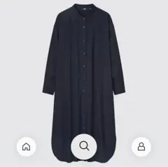 UNIQLO コットンギャザーロングシャツワンピース
