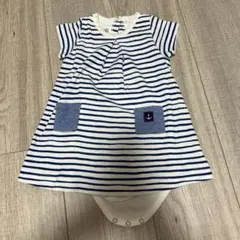 PETIT BATEAU ロンパース ボーダー マリン柄のサムネイル