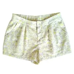 【新品】イーハイフンワールドギャラリー花柄ショートパンツ イエロー ゴム