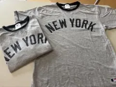 MLB NEW YORK パジャマ　 グレー 2枚セット（長そで＆半そで）のサムネイル