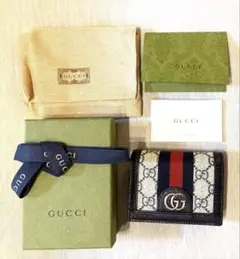 美品〔オフィディア〕 GG カードケース ウォレット (コイン＆紙幣入れ付き）