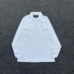 90s POLO SPORT ポロスポ スウェットラガーシャツ　アイボリー M