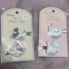 ディズニー　ミニーマウス　ミッキーマウス　マリー　ヘアクリップ　前髪クリップ
