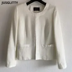 ジャスグリッティー ノーカラージャケット ラメ