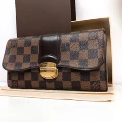 ☆極美品☆ルイ・ヴィトン ポルトフォイユ・システィナ ダミエ エベヌ 長財布