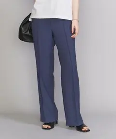 4996極美品 ビューティーアンドユース ドビー フレア パンツ ウォッシャブル