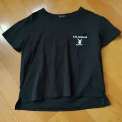 PLAYBOY Bunny Vネック 半袖Tシャツ ブラック Mサイズのサムネイル