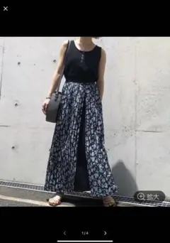 ハナガラプリーツレイヤードスカート　ロングスカート　PAGEBOY サイズフリー