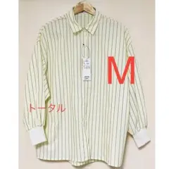 しまむら　mayo ストライプシャツ中黄M