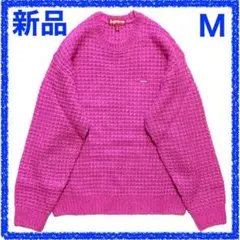 シュプリームスモールボックスロゴワッフルセーター ピンクL se1459r 