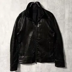 junhashimoto シングル ライダースジャケット カウレザー 黒 2 junhashimoto シングル ライダースジャケット カウレザー 黒 2