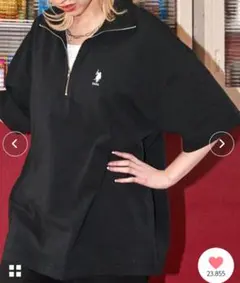 U.S. POLO ASSN別注ワンポイント刺繍 ハーフジップカットソー