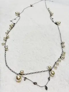 パール　ビーズ　ロングネックレス