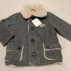 【新品】ブランシェス　コート ファー襟付き　グレー