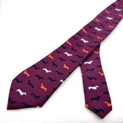 ビンテージネクタイ バナナリパブリック 犬 ダックス 総柄 アニマル ナロータイ