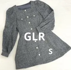 【グレイル】GRL ツイード調 スクエアネック ワンピース 長袖 S グレー