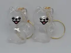 犬　毛　キーホルダー　ポメラニアン　2個セット　ペット　愛犬　毛玉のサムネイル