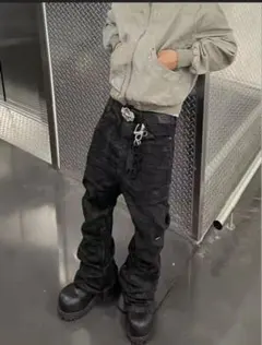 リック　Y2K テック レザーパンツ rick owens opium リック Y2K テック レザーパンツ グランジ opium xu - メルカリ