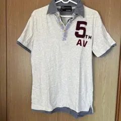 ポロシャツ　白　back number Mサイズ　古着　綿　デニム襟　かわいいのサムネイル