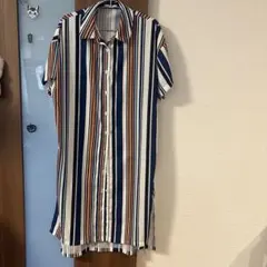 MURUA ストライプ 半袖 シャツワンピース