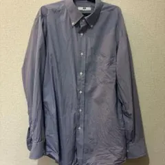 ユニクロ UNIQLO ワイシャツ スーパーノンアイロン ブルー M スリム