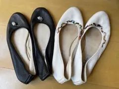 白黒　革バレーシューズ　2足