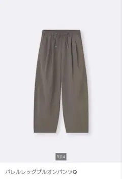 GU　バレルレッグプルオンパンツQ　オリーブ　M　カーキ