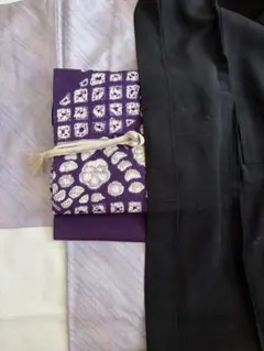 ☆黒 正絹　夏　花柄 羽織　袷にも単衣にも