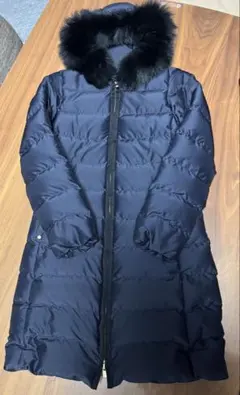 美品✨グリーンレーベルリラクシング　ダウンコート　ネイビー　フォックスファー