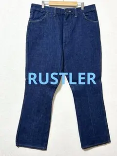 RUSTLERダークブルー デニムパンツ 美品　旧内タグ　黄色タグ W38L30