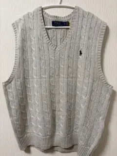 Polo Ralph Lauren ケーブルニットベスト XL グレー