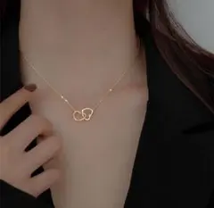 【在庫処分セール】レディース ゴールド ネックレス ハート 重ね付け シンプル