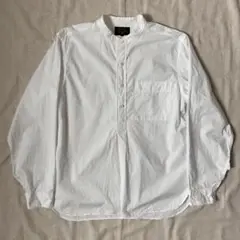 BEAMS+ バンドカラー プルオーバーシャツ ホワイト 白 S ビームスプラス