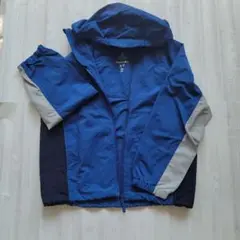 ユニクロ キッズ ポケッタブルUVカットパーカー 150 ブルー