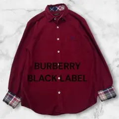 BURBERRY BLACK LABEL 長袖シャツ　赤　サイズ2 ノバチェック