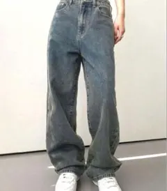 DAZY ワイドレッグ ジーンズ スラントポケット S y2k 韓国 y2k