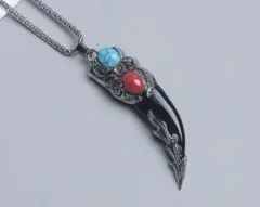 ネックレス ブラック 個性的 オシャレ