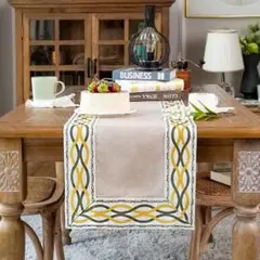 ❤️未使用品❤️ テーブルランナー 36×140cm ライトブラウン テーブルクロスのサムネイル