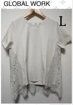 GLOBAL WORK ＊バック切り替えレースTシャツ