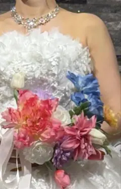 ウェディングブーケ・高級造花・写真映え・　ブートニアクリップ