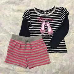 2点セット*ロンTシャツ&ショートパンツ130センチ*