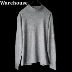 Warehouse モックネック 【S】長袖カットソー 霜降りグレー