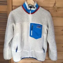 patagonia フリースジャケット ホワイト/ブルー/レッド