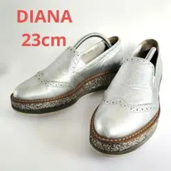 ダイアナ DIANA ローファー レディース グリッター ラメ 厚底 本革