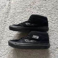 名作　VANS ハーフキャブ　オールブラック　ファイヤーパターン　27cm