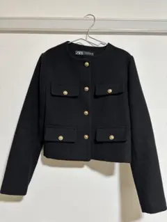 ZARA フラップクロップドジャケット XS